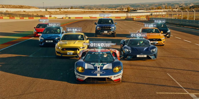 8 спортивных автомобилей Ford устроили схватку на гоночном треке
