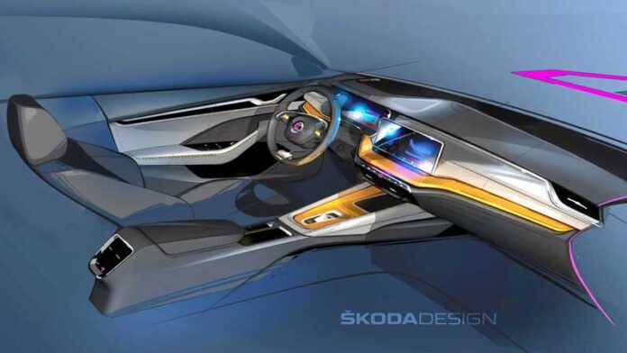 Skoda дразнит рисунком интерьера новой Octavia