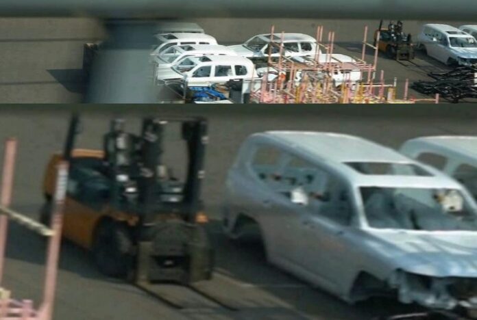 Шпионы сфотографировали кузов и шасси нового Toyota Land Cruiser