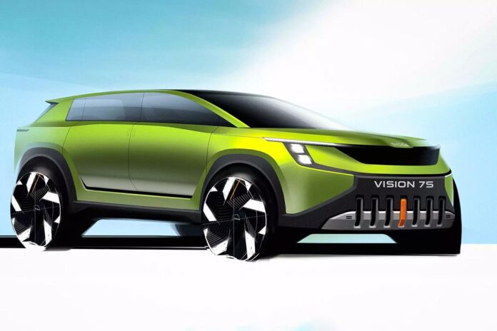 Skoda показала скетчі кросовера Vision 7S