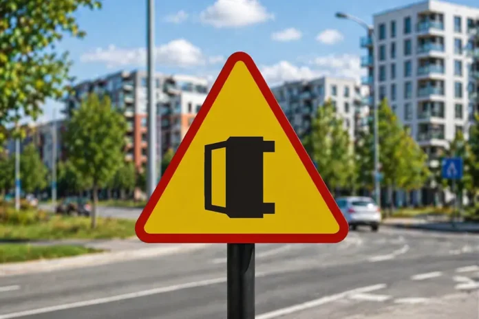 Що означає дорожній знак з перевернутим авто на жовтому фоні